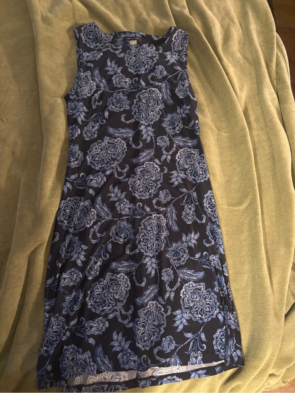 Tommy Hilfiger Navy Dress with Light Blue Floral Lace Print